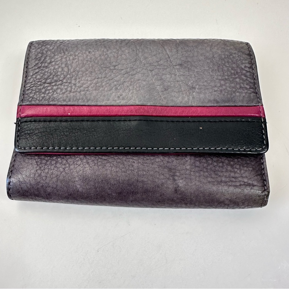 OSGOODE MARLEY RFID 5" Gray Leather Spacious Flap Wallet